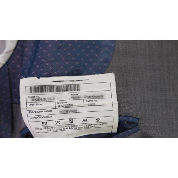 Knot Standard Custom Made Gray 2-Btn Super 130's Wool Blazer Jacket 38R - Picture 11 of 11